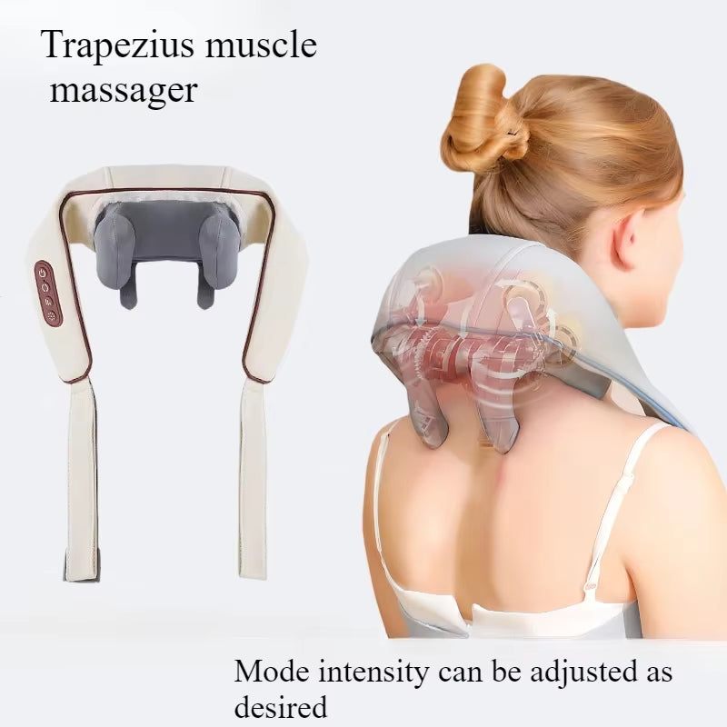 U-Shape Electric Neck and Shoulder Shiatsu Massager - USB Rechargeable for Ultimate Relaxation