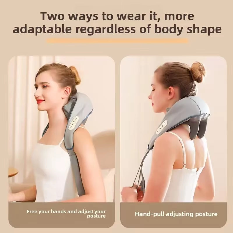 U-Shape Electric Neck and Shoulder Shiatsu Massager - USB Rechargeable for Ultimate Relaxation